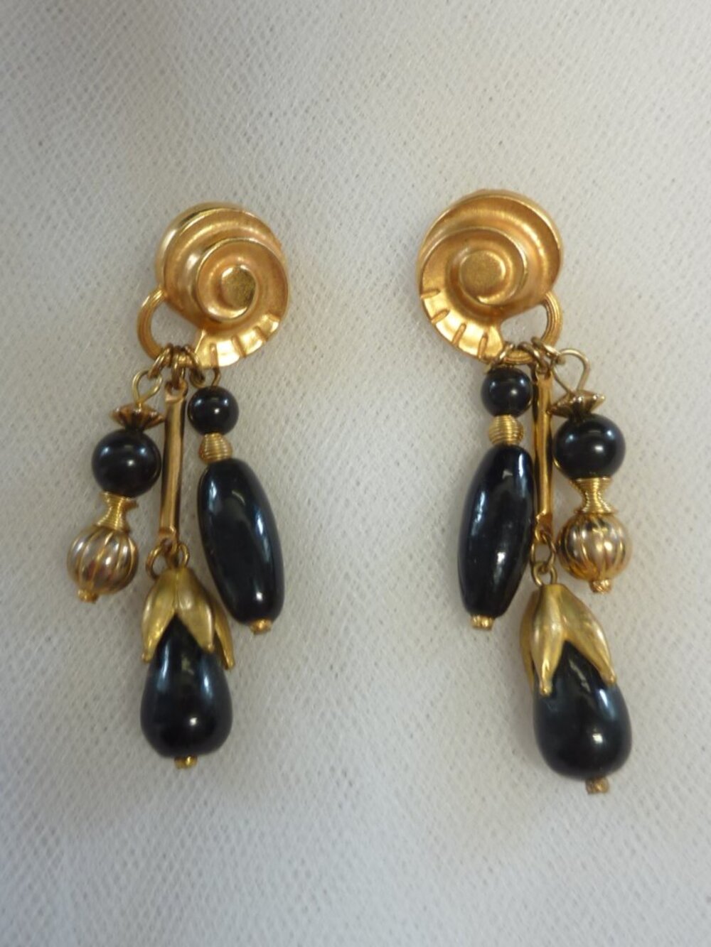 Bijoux Terner Gold Tone Sea shall Earrings 2.5 inches. (Nickel Free)